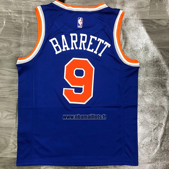 Maillot New York Knicks Rj Barrett NO 9 Icon Bleu